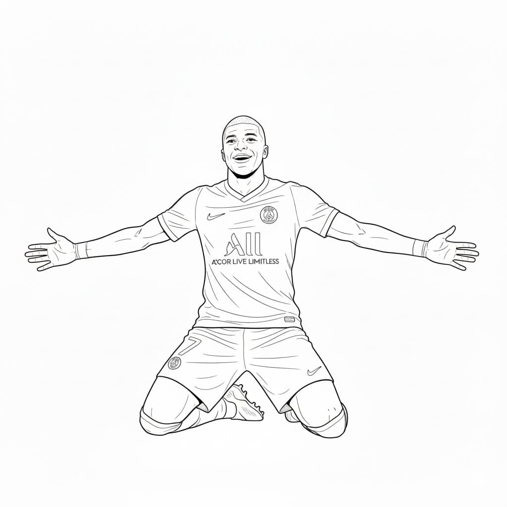Kylian Mbappé er god Tegninger til Farvelægning