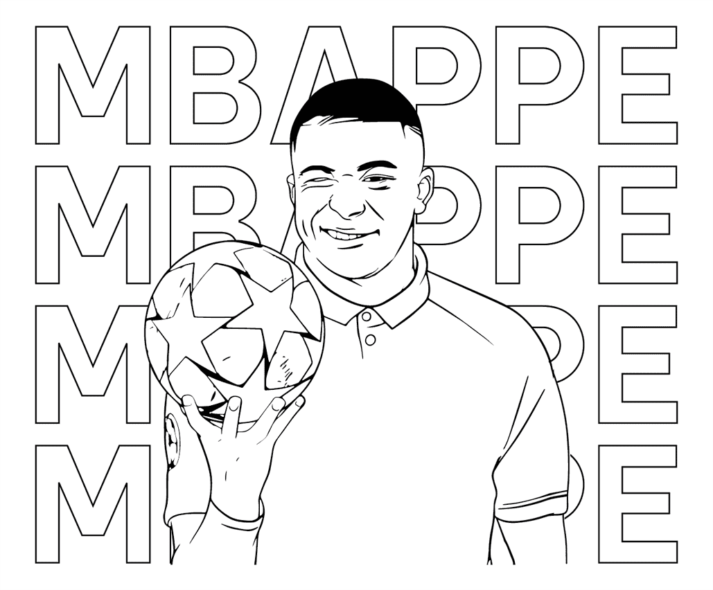 Kylian Mbappé Frankrig Tegninger til Farvelægning
