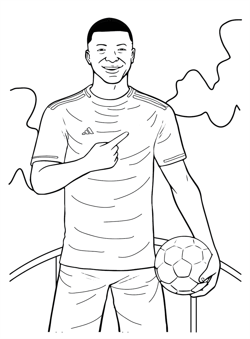 Kylian Mbappé gratis print Tegninger til Farvelægning
