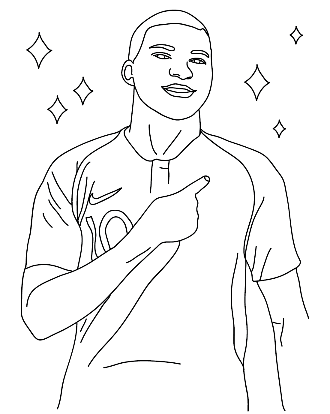 Kylian Mbappé kan gratis Tegninger til Farvelægning