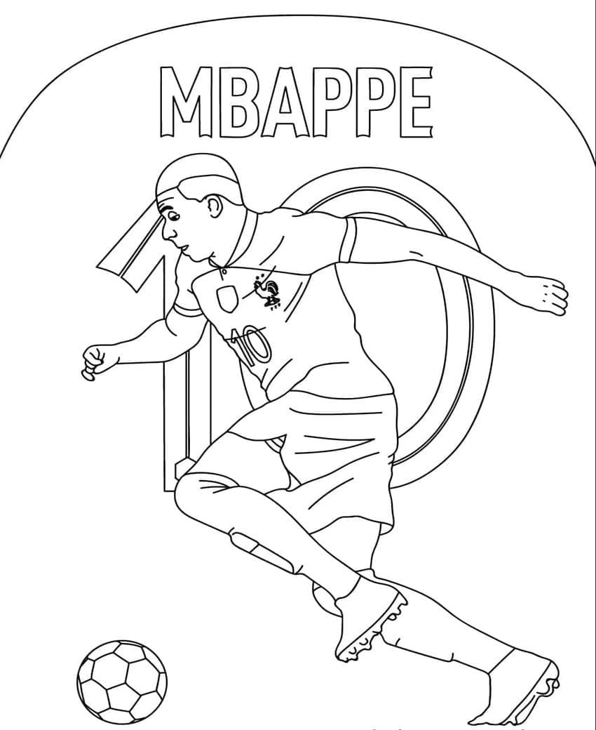 Kylian Mbappé Lottin Tegninger til Farvelægning