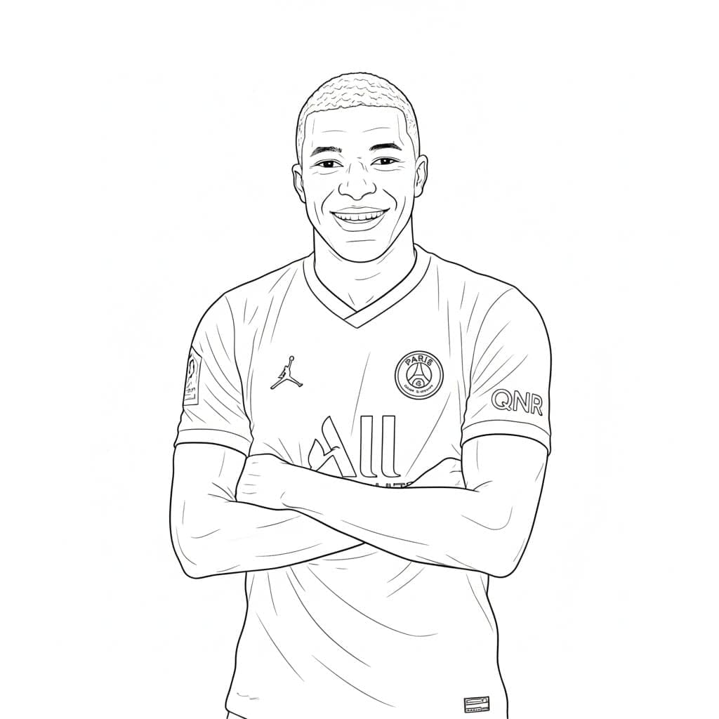 Kylian Mbappé Tegninger til Farvelægning
