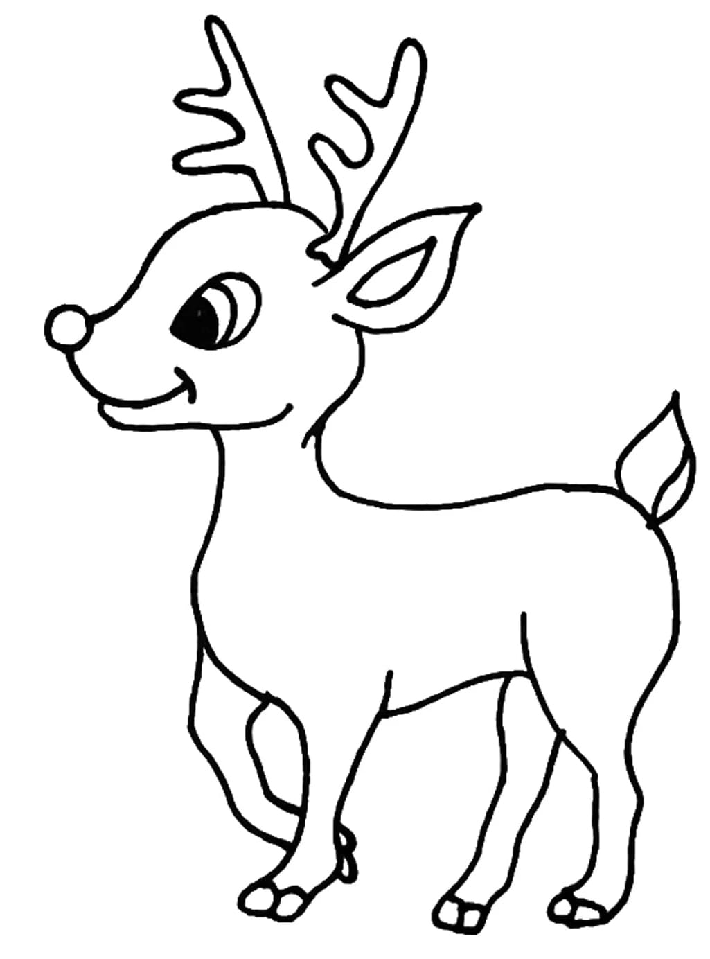 Lille Rudolf den rødnæsede rensdyr Tegninger til Farvelægning