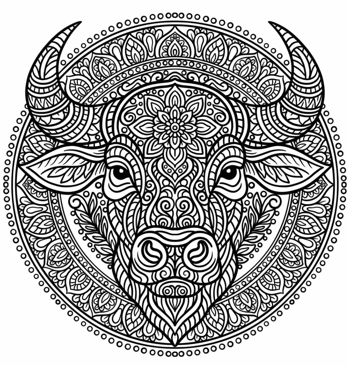 Majestætisk tyr Tegninger til Farvelægning