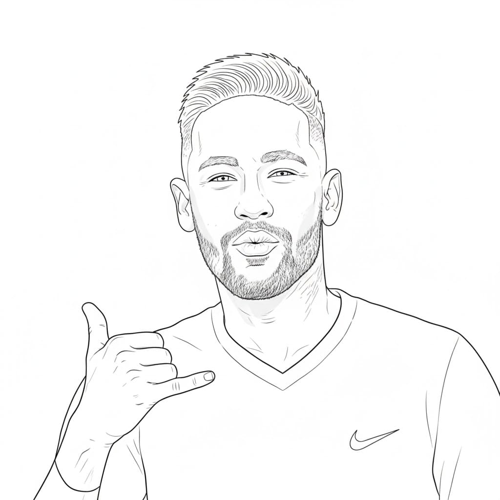 Neymar er meget glad Tegninger til Farvelægning