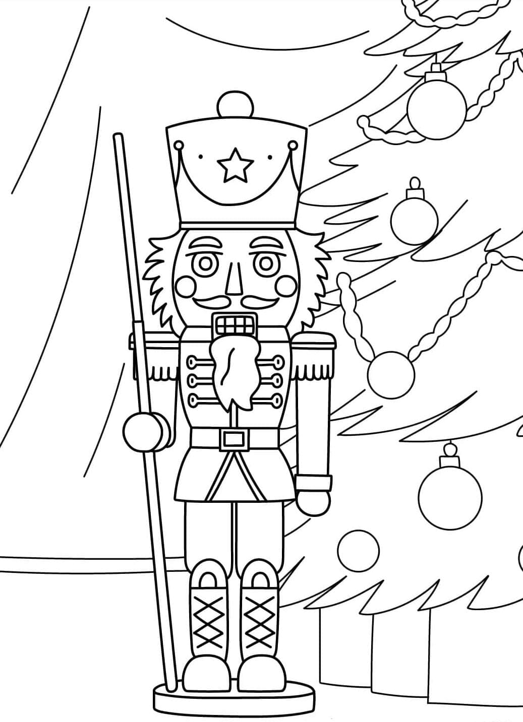Nøddeknækkeren og juletræet Tegninger til Farvelægning