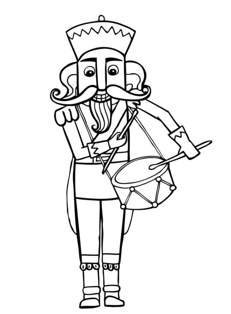 Nøddeknækkeren spiller tromme Tegninger til Farvelægning