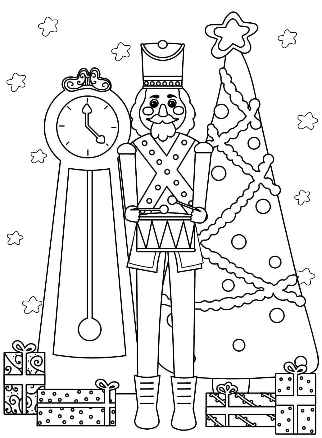 Nøddeknækkeren til jul Tegninger til Farvelægning