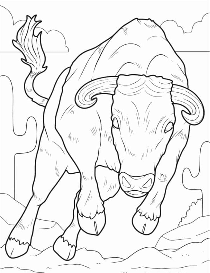 Rasende tyr Tegninger til Farvelægning