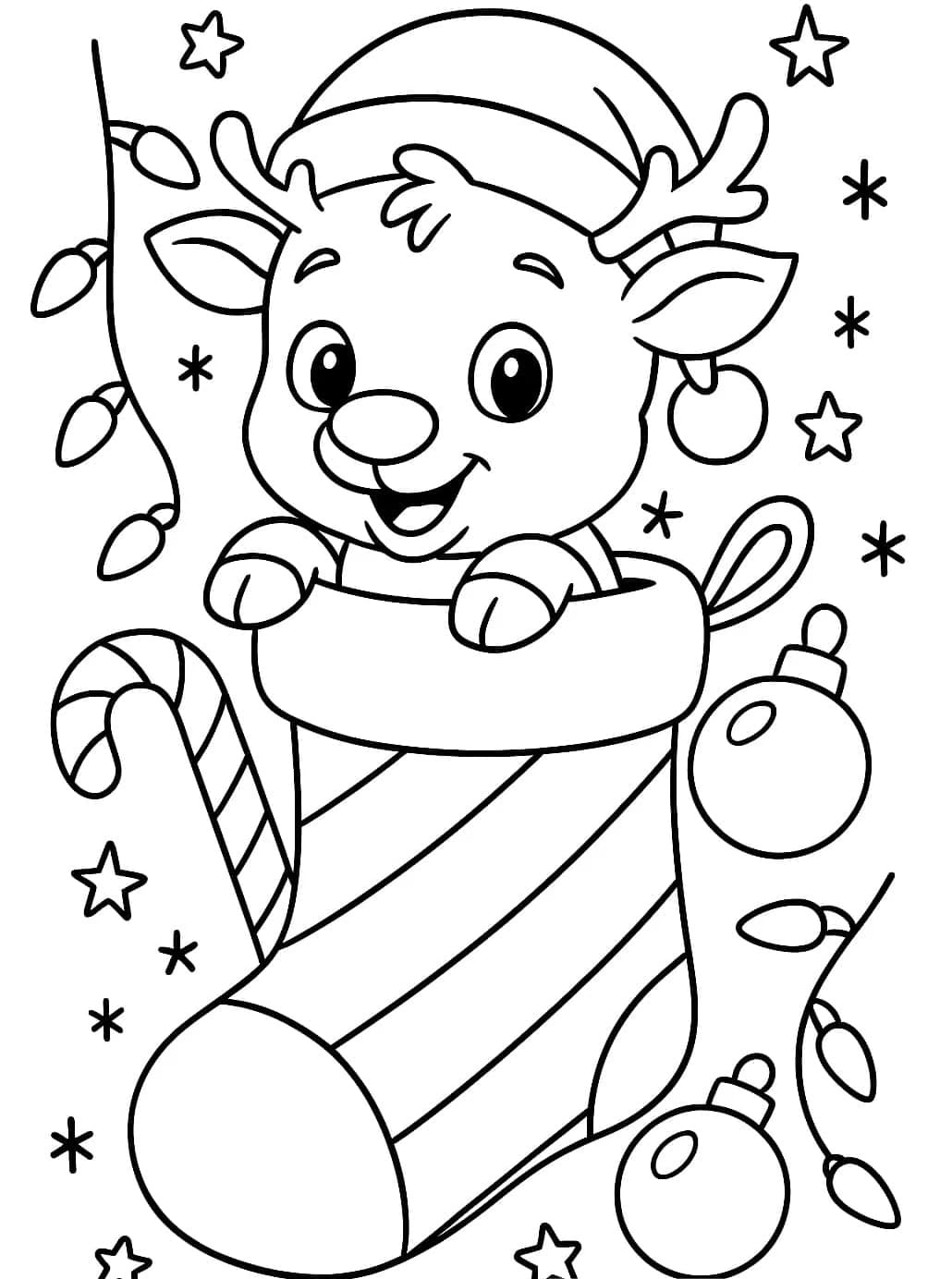 Rensdyret Rudolf gratis Tegninger til Farvelægning