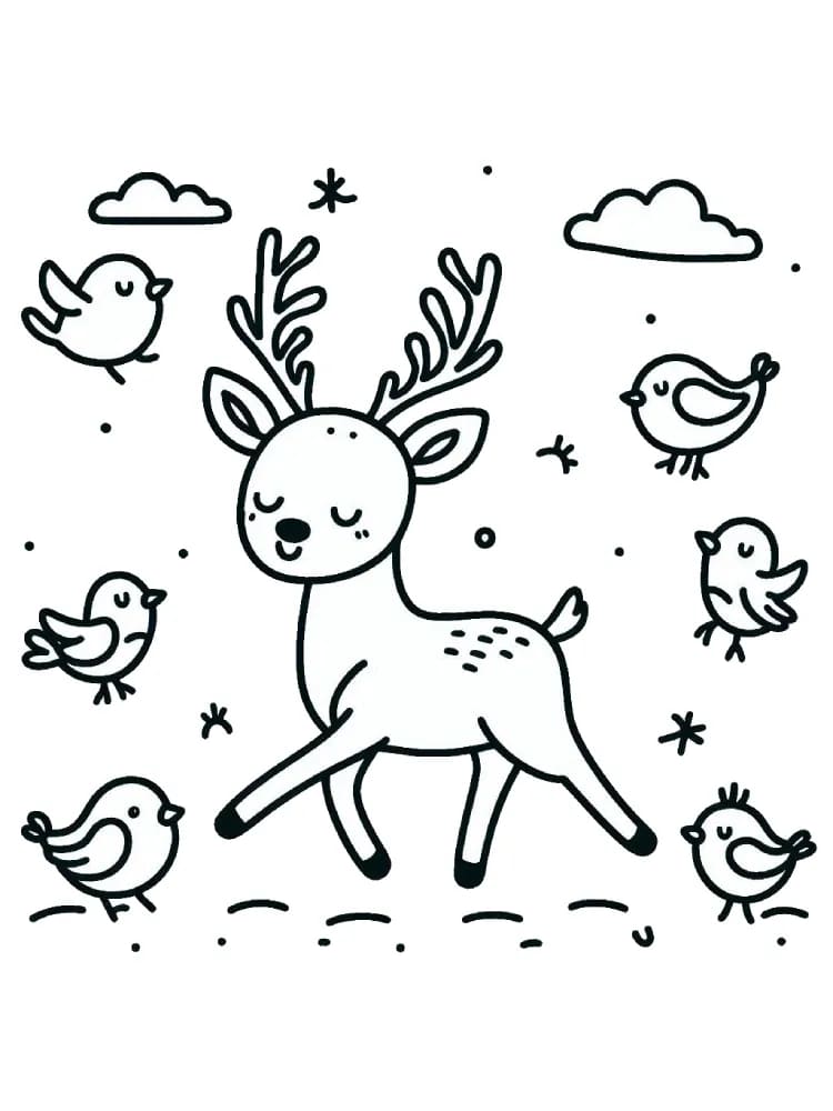 Rensdyrvenlig Tegninger til Farvelægning