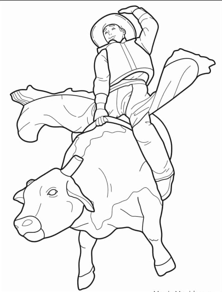 Rodeo Cowboy På Tyr Tegninger til Farvelægning