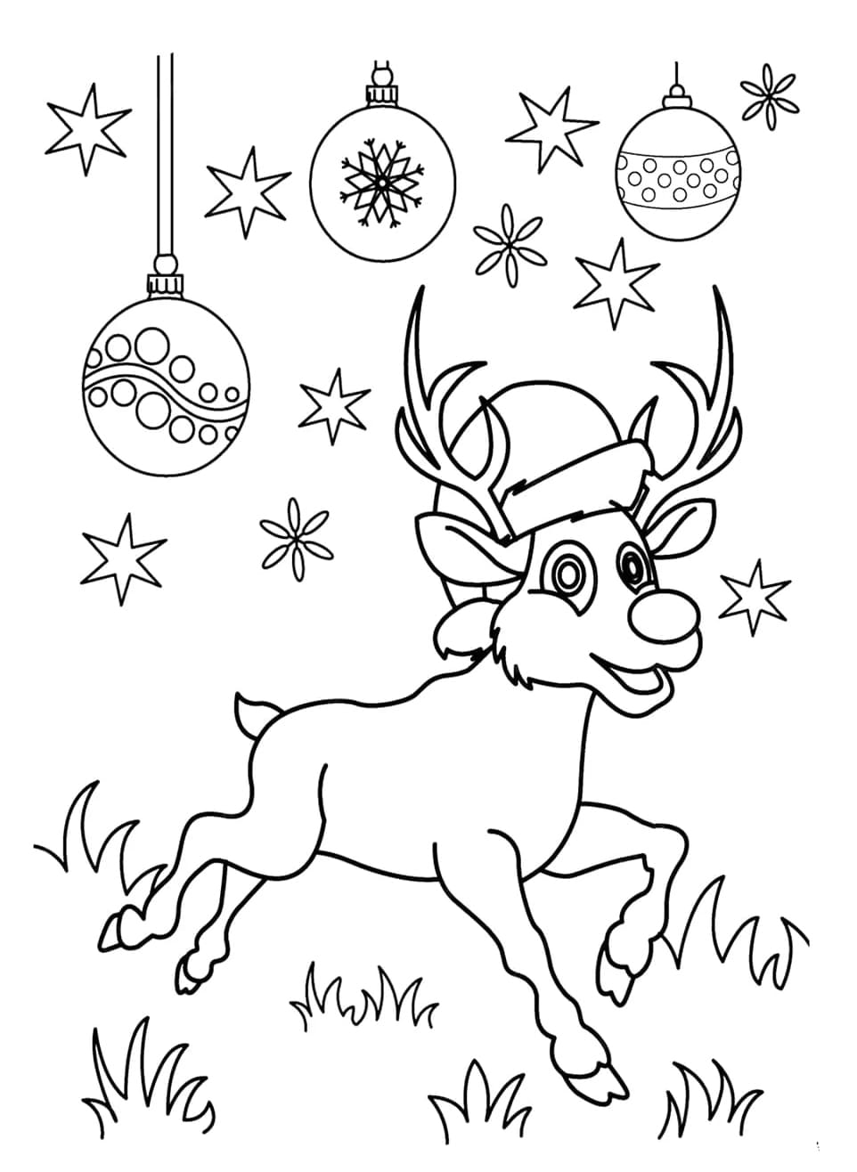 Rudolf, det rødnæsede rensdyr Tegninger til Farvelægning