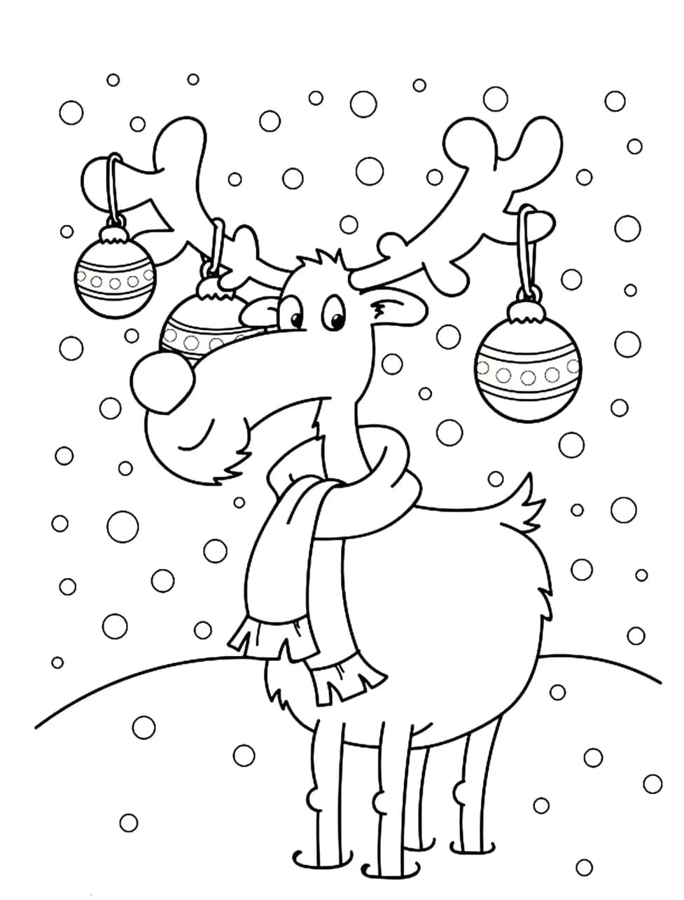 Rudolf Rensdyret gratis Tegninger til Farvelægning