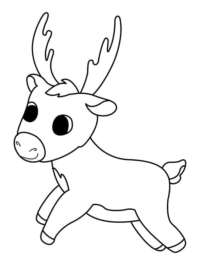 Sød lille rensdyr Tegninger til Farvelægning