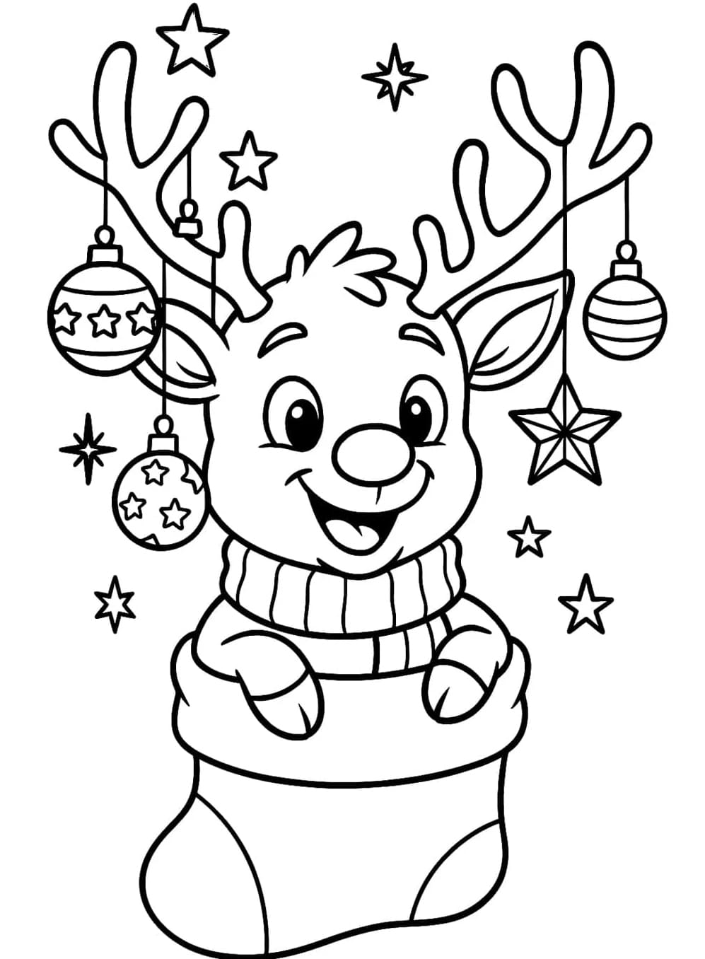 Rensdyret Rudolf Tegninger til Farvelægning