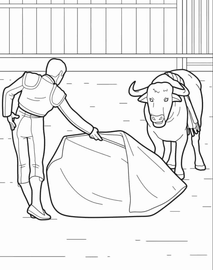 Spansk tyrefægtning Tegninger til Farvelægning