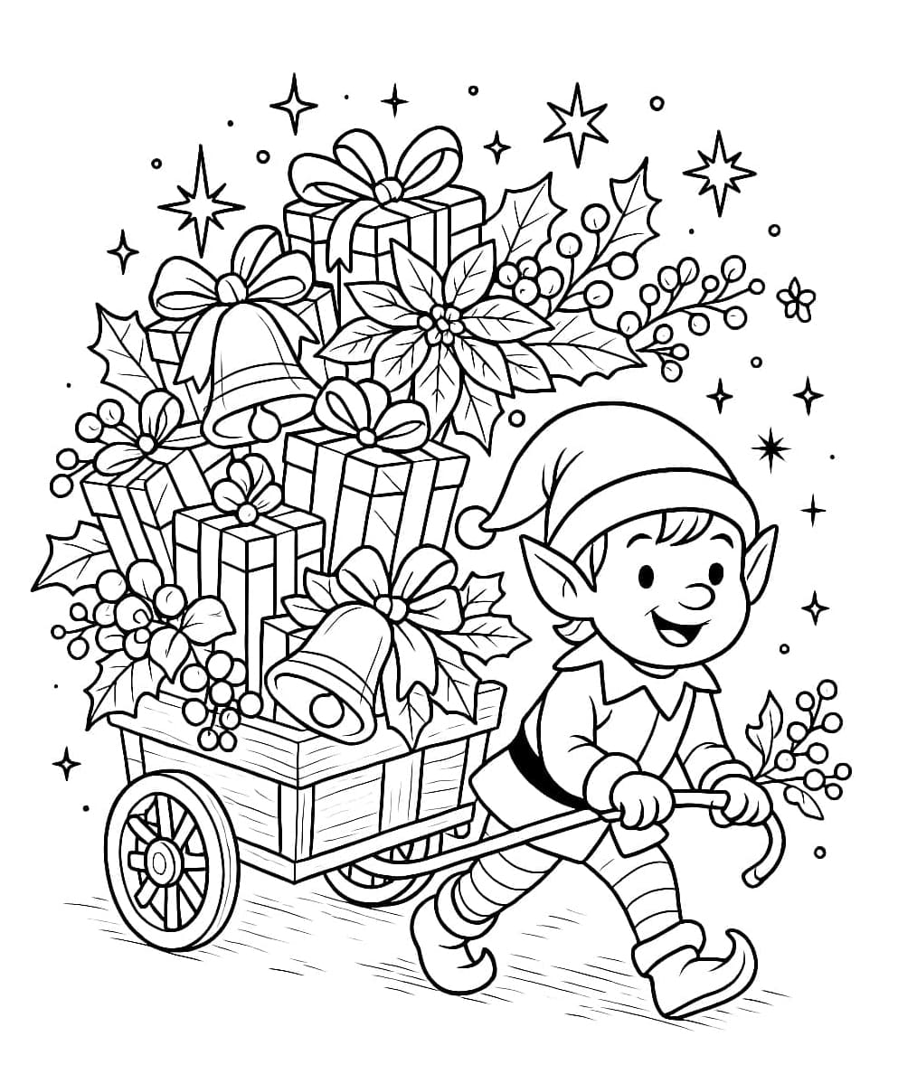 Tegneserie julegave Tegninger til Farvelægning