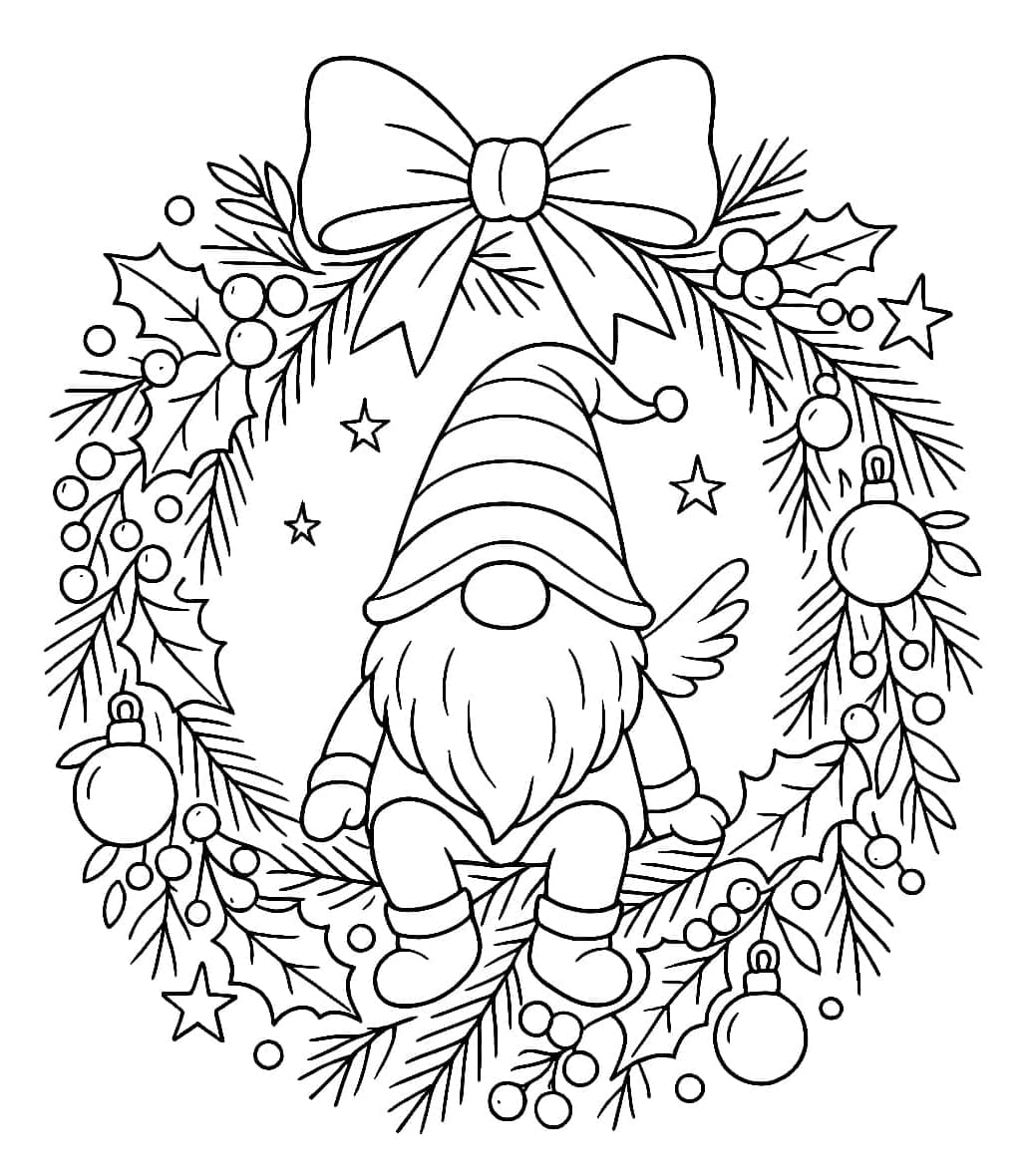 Tegneserie julekrans Tegninger til Farvelægning