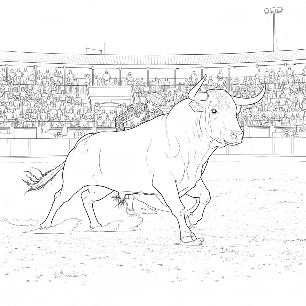 Tyr i arenaen Tegninger til Farvelægning