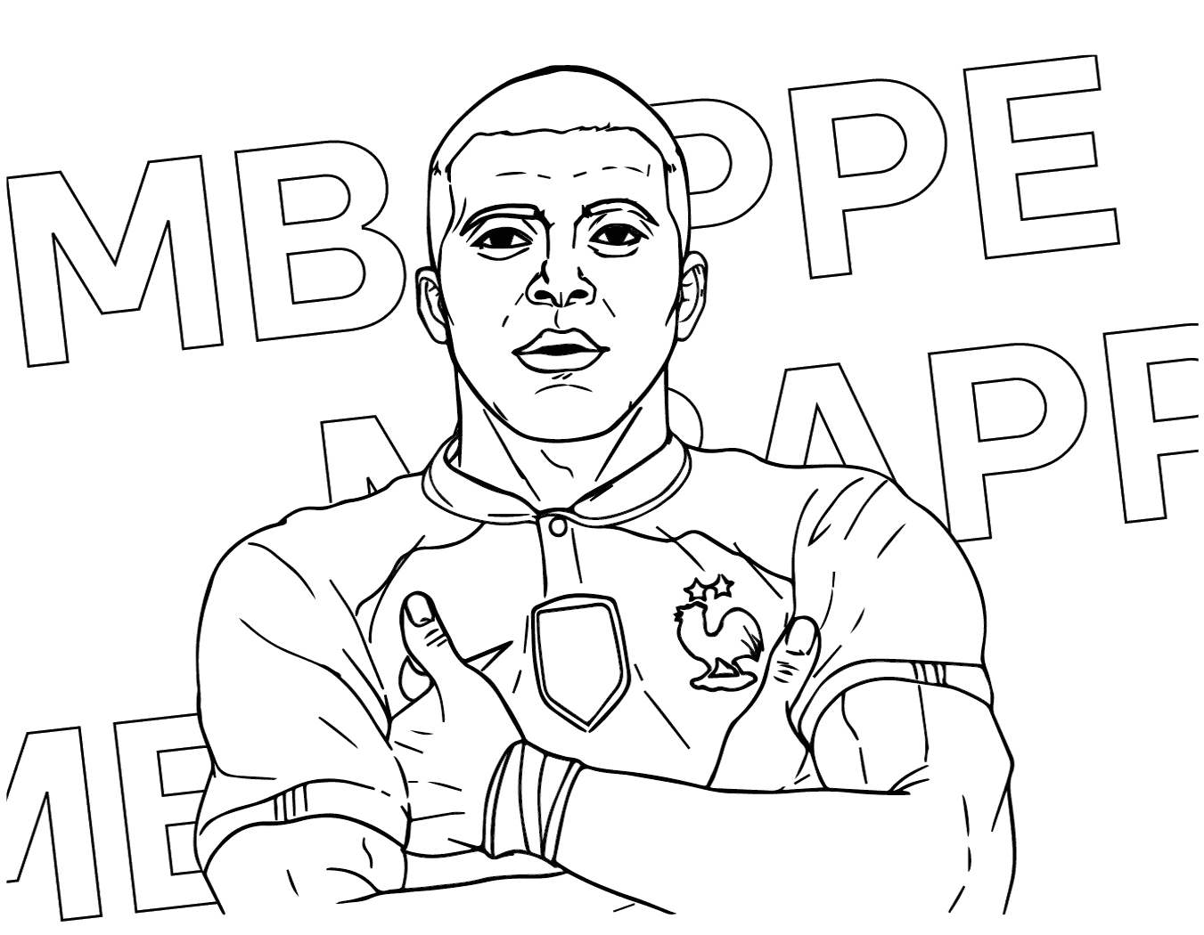 Udskriv Kylian Mbappé Tegninger til Farvelægning