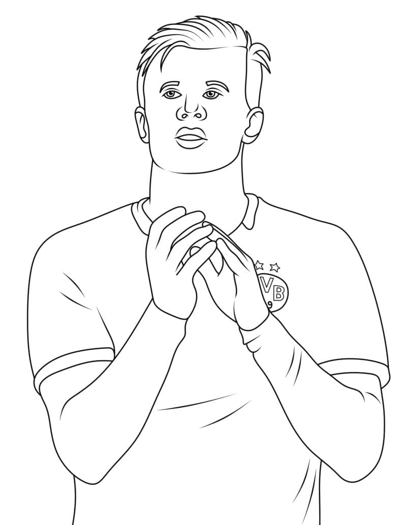 Udskrivbart Erling Haaland-billede Tegninger til Farvelægning