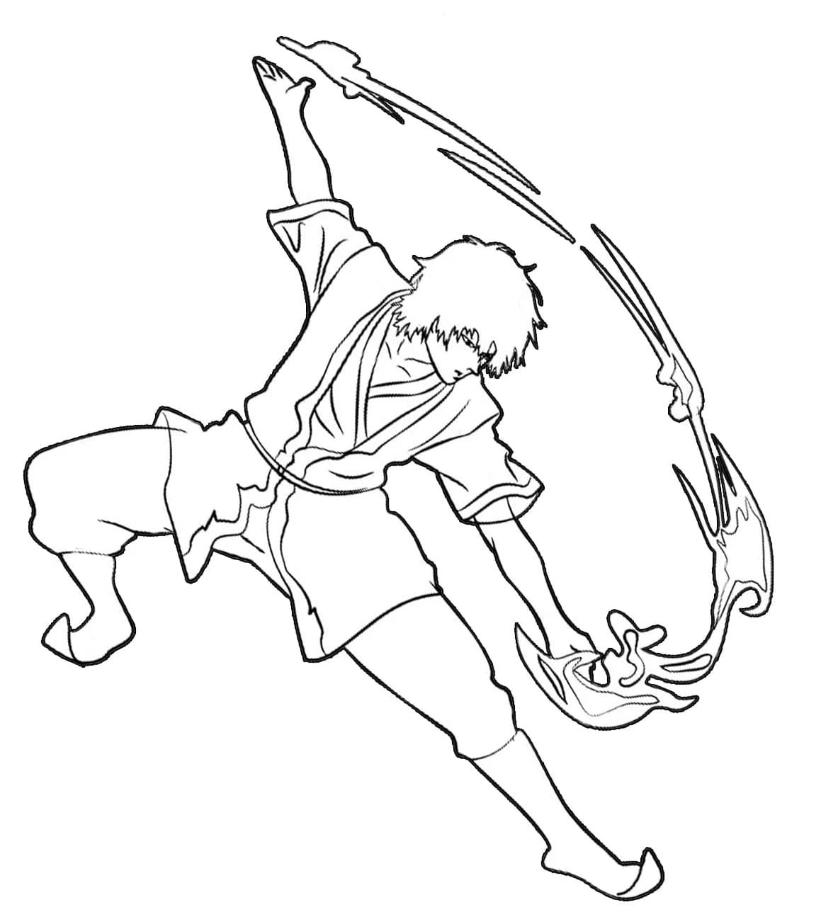 Zuko med ild Tegninger til Farvelægning