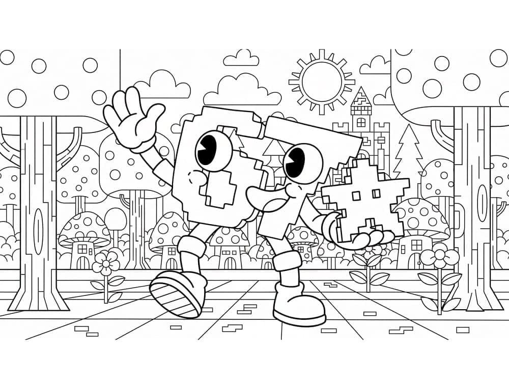 67 Brainrot Karakter Tegninger til Farvelægning