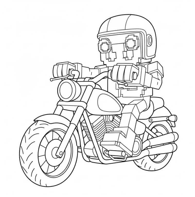 67 Brainrot kører på motorcykel Tegninger til Farvelægning