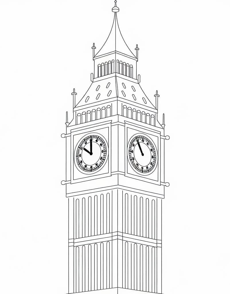 Big Ben-billede gratis Tegninger til Farvelægning