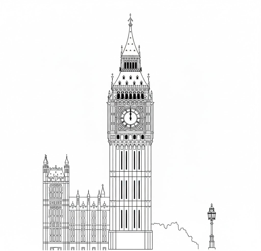 Big Ben fantastisk Tegninger til Farvelægning
