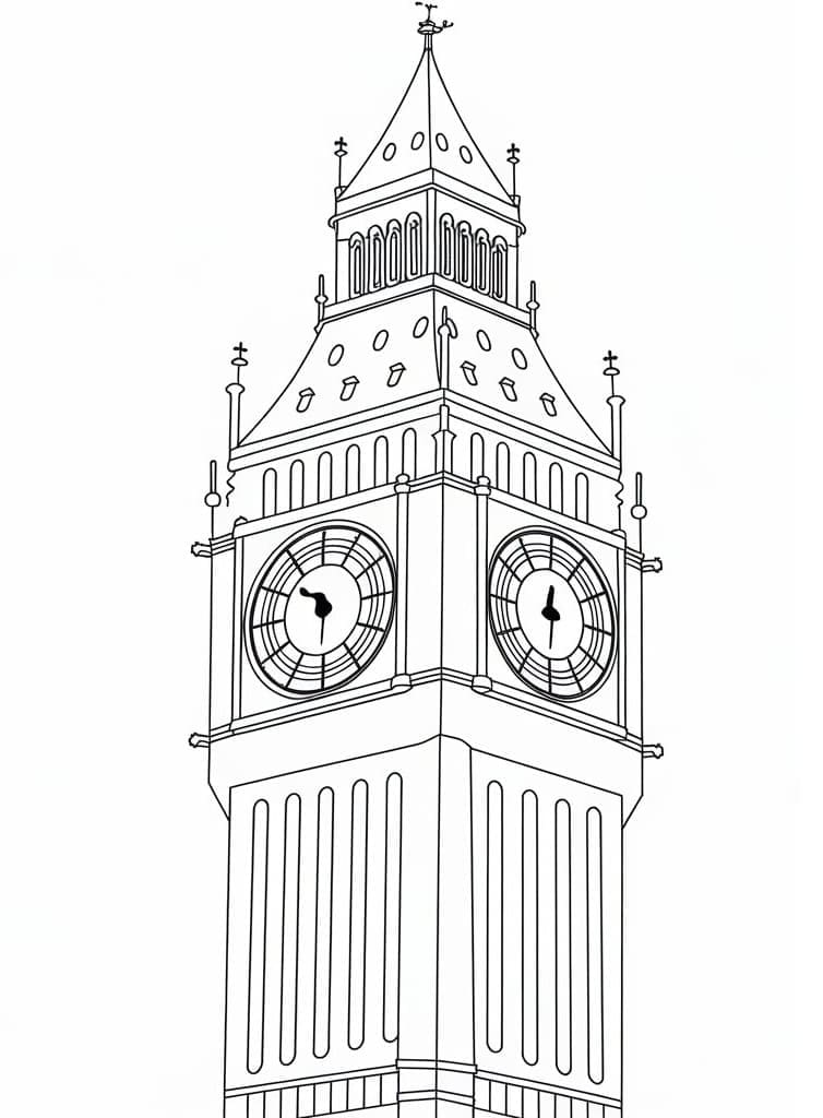 Big Ben gratis Tegninger til Farvelægning