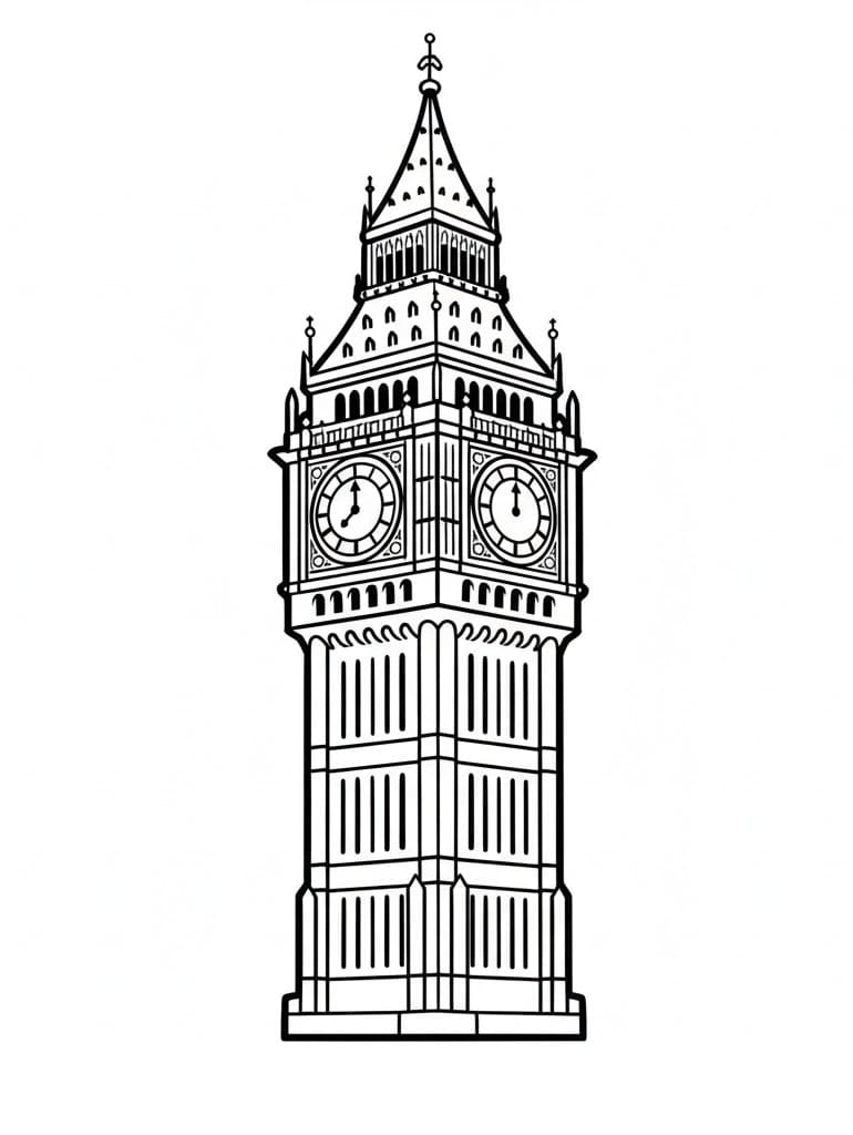 Big Ben Tegninger til Farvelægning
