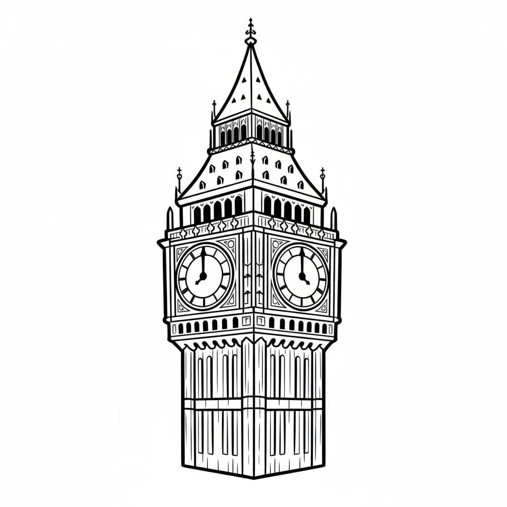 Big Ben-uret Tegninger til Farvelægning