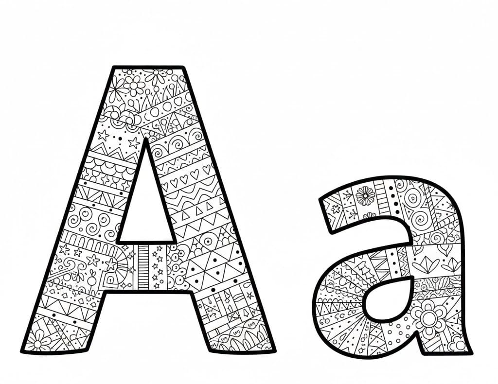 Bogstavet A for børn Tegninger til Farvelægning