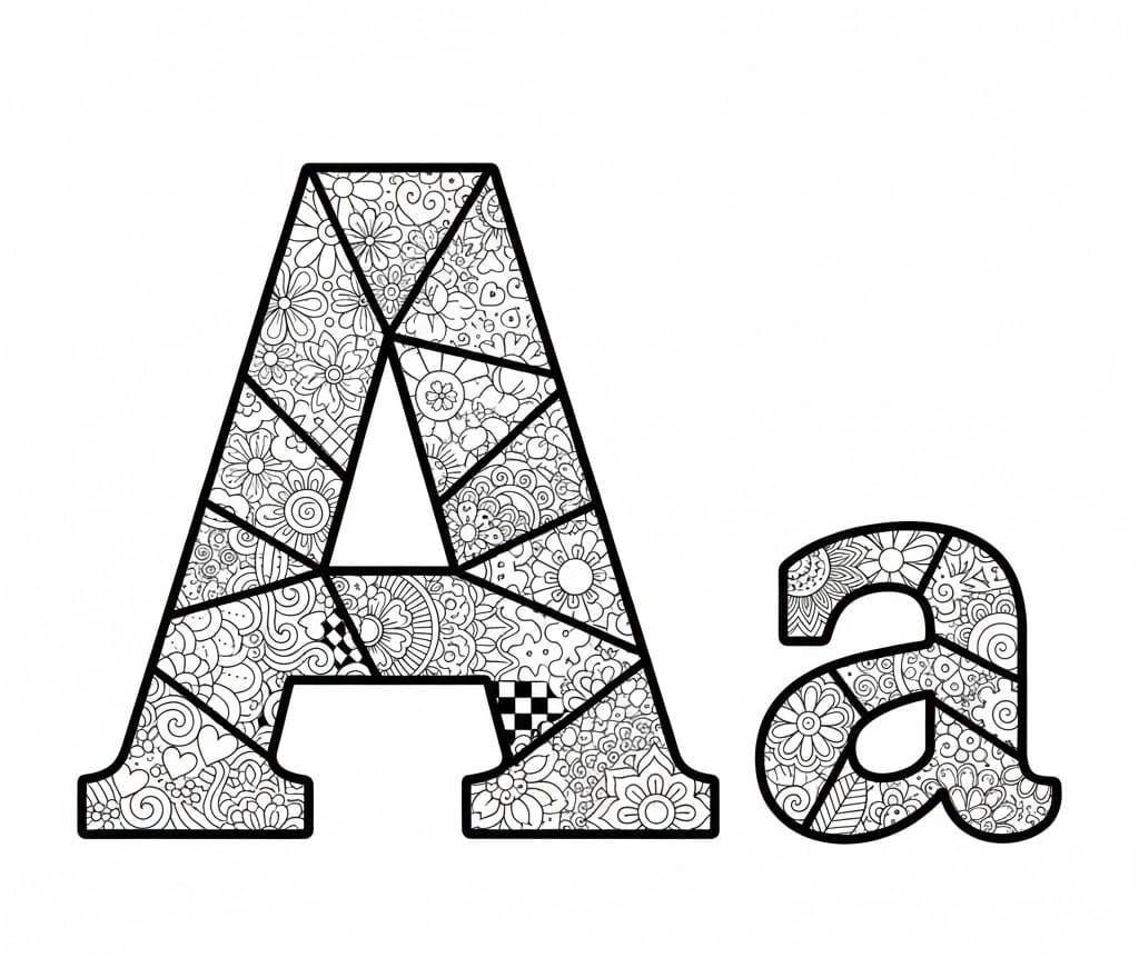 Bogstavet A for børn gratis Tegninger til Farvelægning