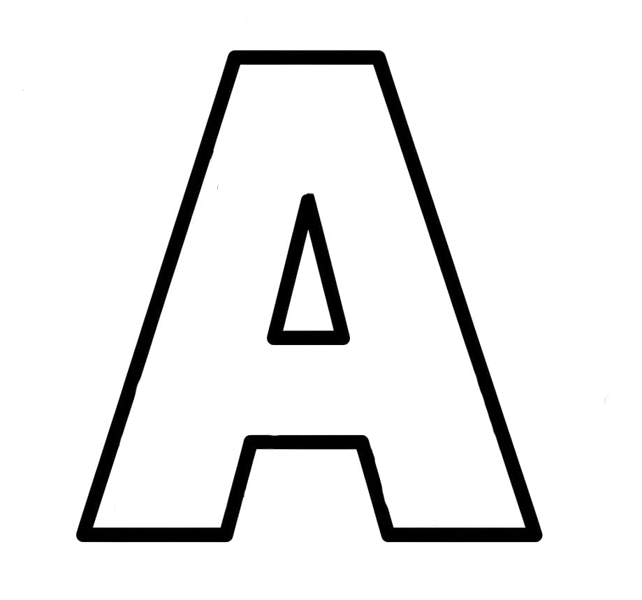 Bogstavet A gratis for børn Tegninger til Farvelægning