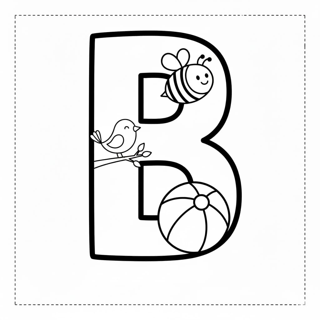 Bogstavet B Tegninger til Farvelægning