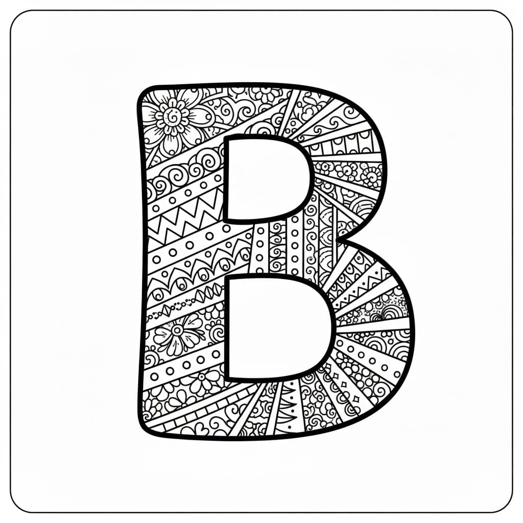 Bogstavet B er meget flot Tegninger til Farvelægning