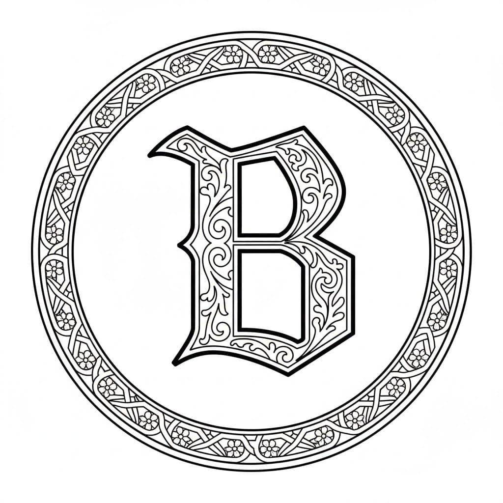 Bogstavet B flot Tegninger til Farvelægning