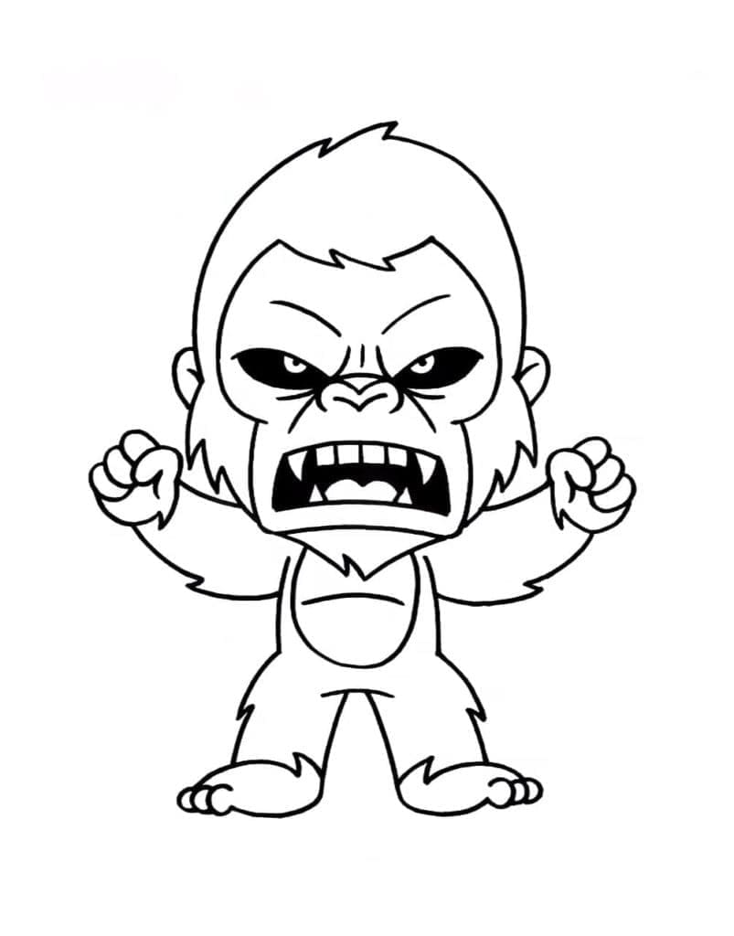 Chibi King Kong Tegninger til Farvelægning