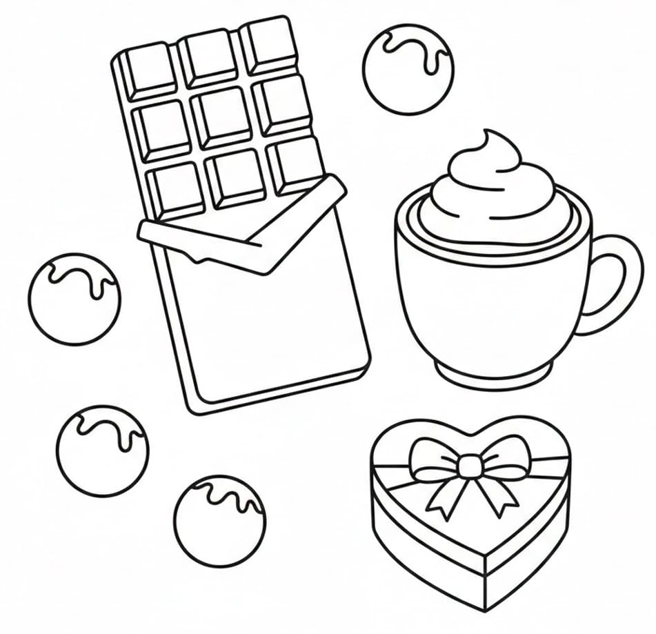 Chokolade Tegninger til Farvelægning