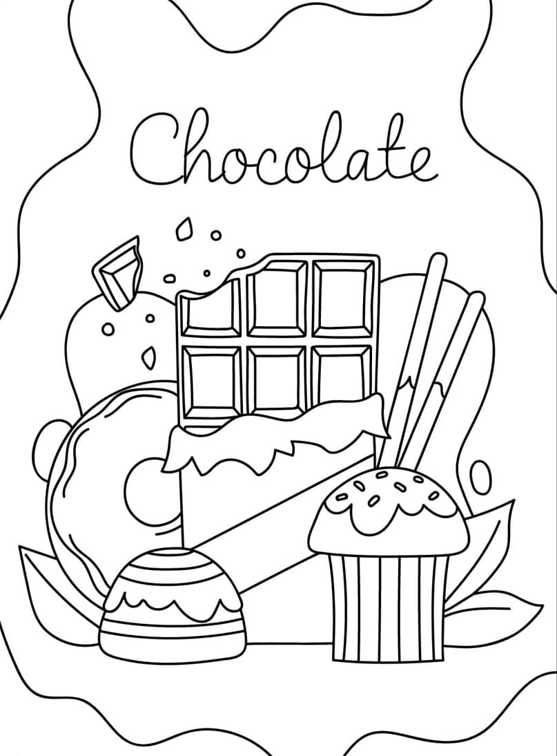 Chokolade billede Tegninger til Farvelægning