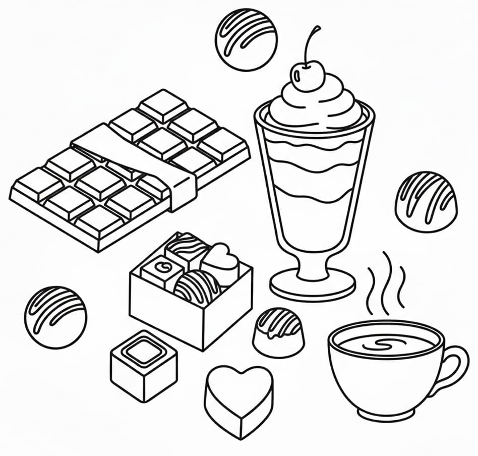 Chokolade forbløffende Tegninger til Farvelægning