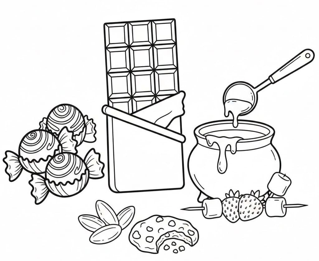Chokolade så sød Tegninger til Farvelægning