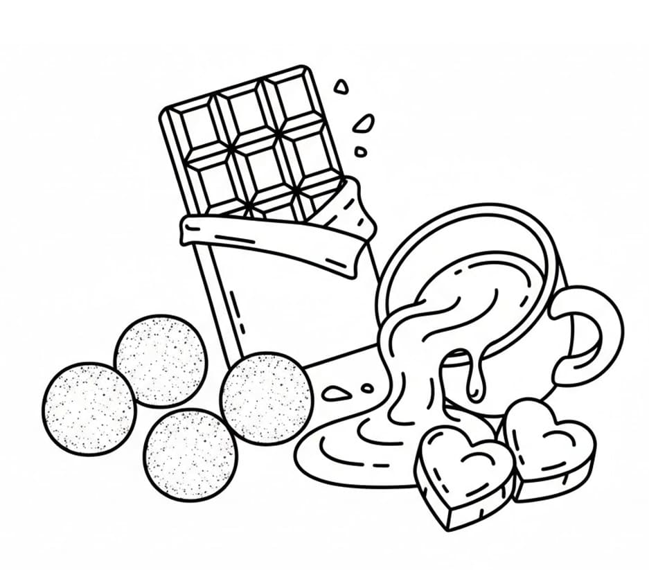 Chokolade simpel Tegninger til Farvelægning