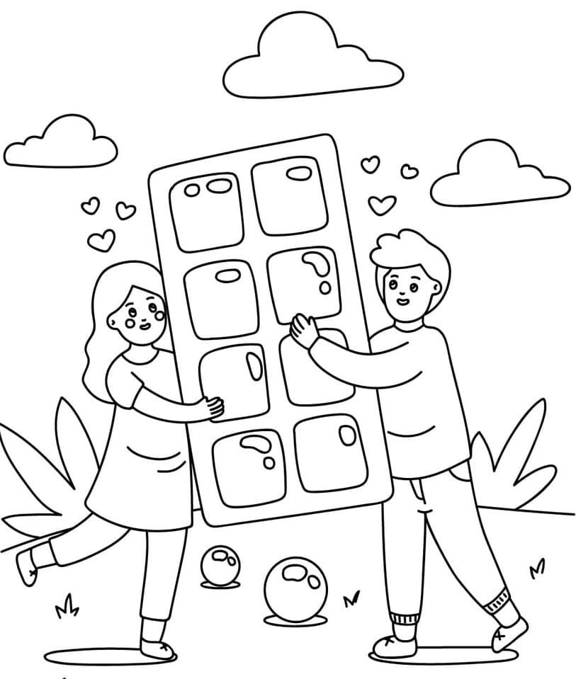 Chokolade til børn Tegninger til Farvelægning