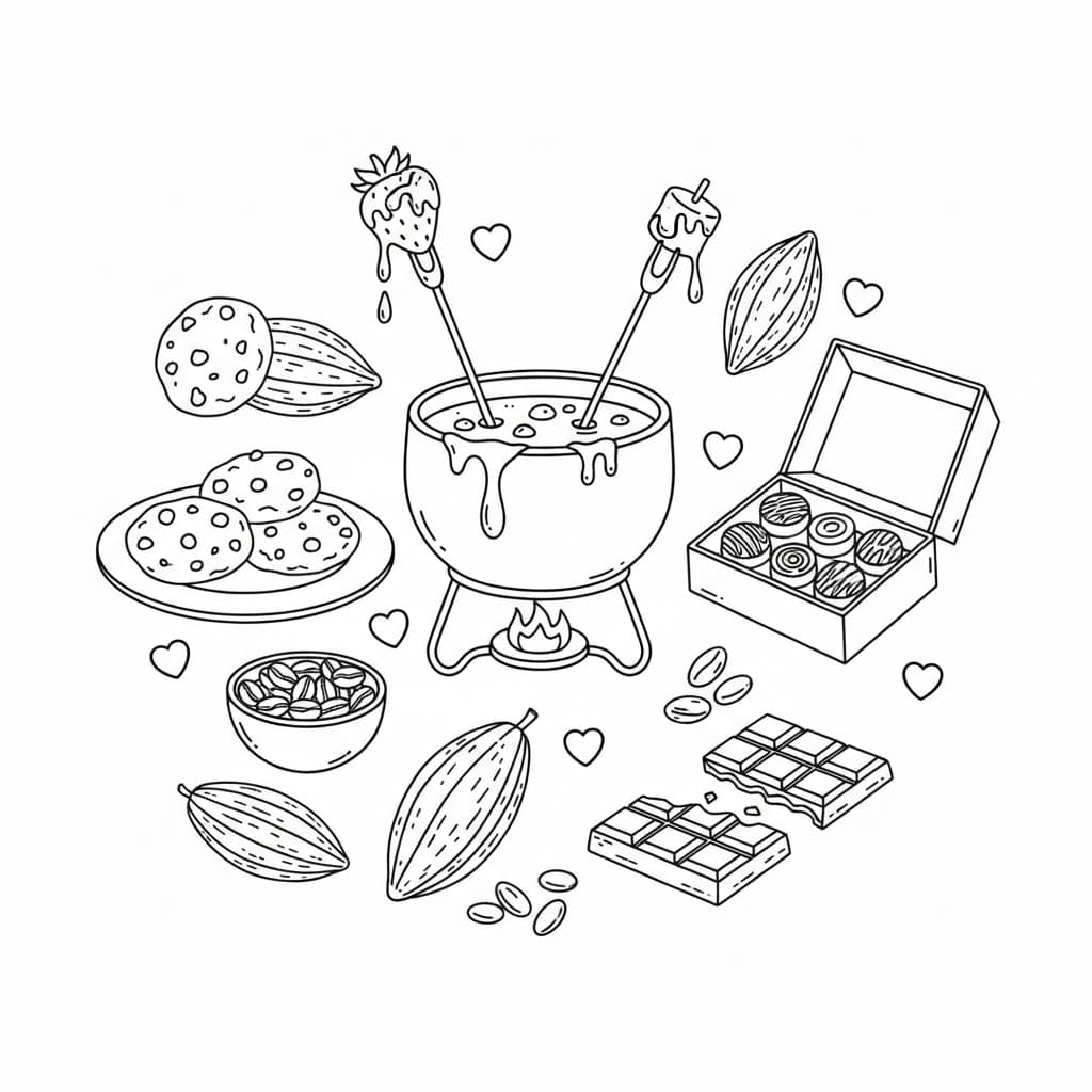 Chokoladeæske Tegninger til Farvelægning