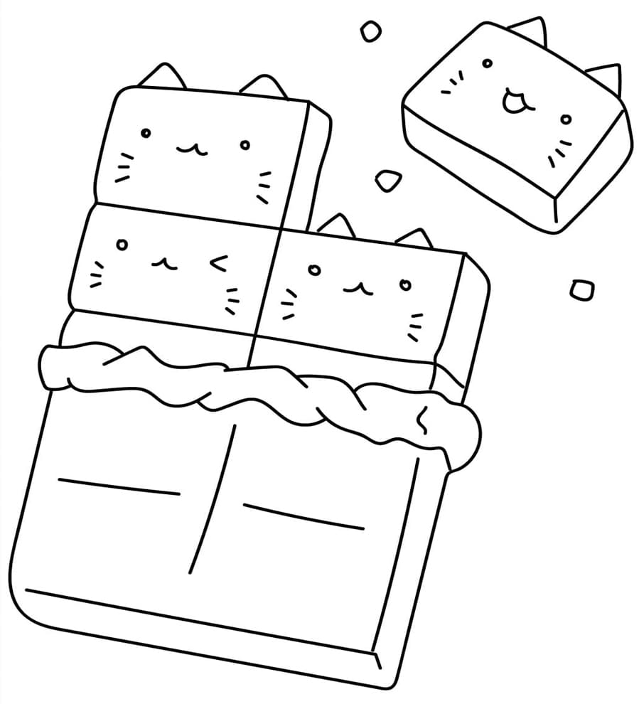 Chokoladekat Tegninger til Farvelægning