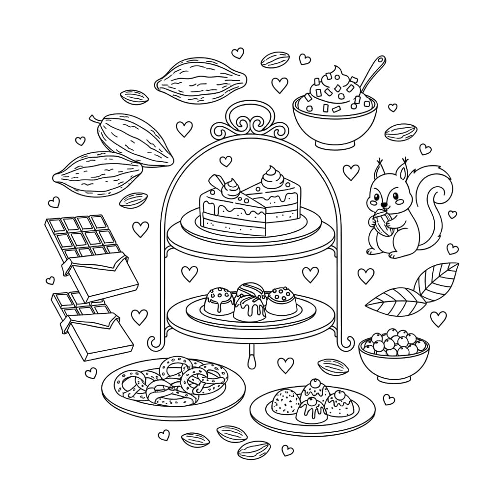 Chokolademad Tegninger til Farvelægning